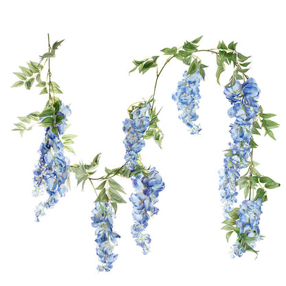 Wisteria x 9 Head Vine Garland Blue (200cmL)