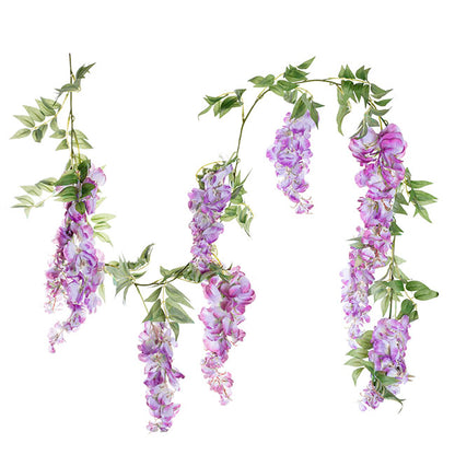 Wisteria x 9 Head Vine Garland Purple (200cmL)