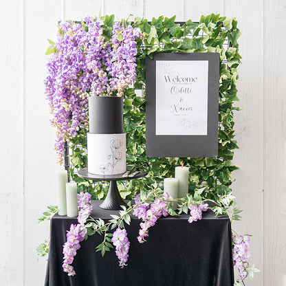 Wisteria x 9 Head Vine Garland Purple (200cmL)