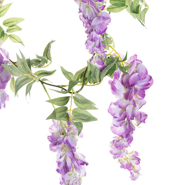 Wisteria x 9 Head Vine Garland Purple (200cmL)