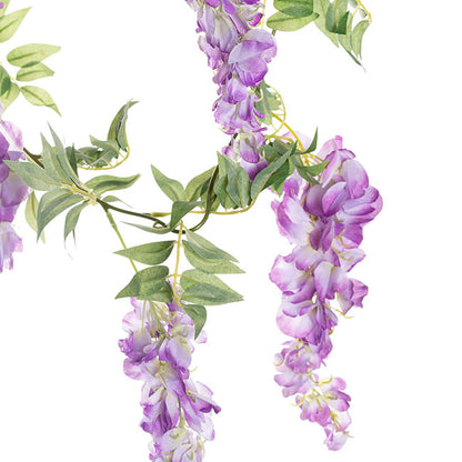 Wisteria x 9 Head Vine Garland Purple (200cmL)