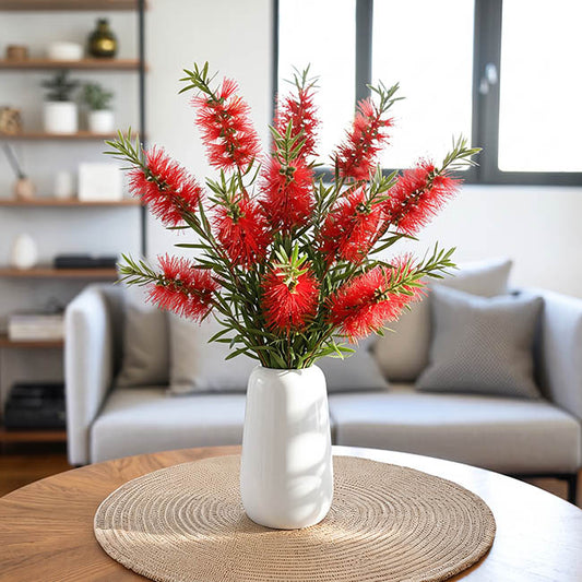 Native Bottlebrush x 2 Head Spray Red (64cmH)