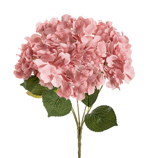 Hydrangea Spray x 5 Heads Dusty Pink (49cmH)