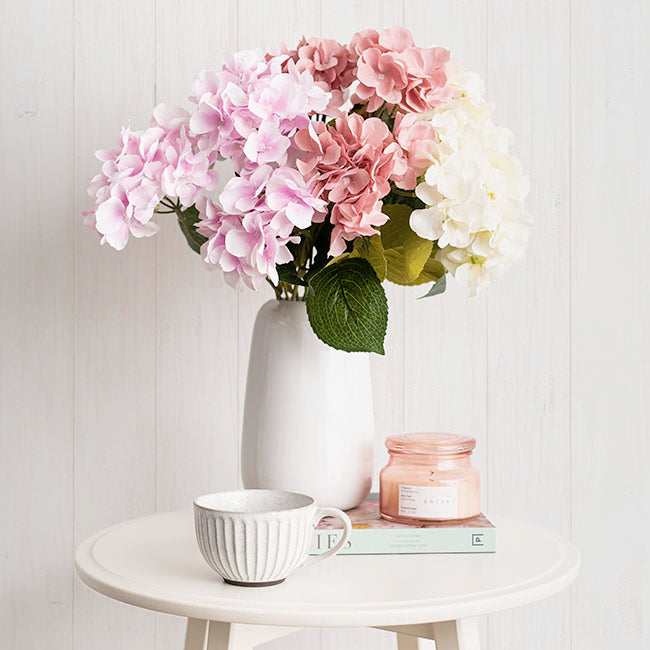 Hydrangea Spray x 5 Heads Dusty Pink (49cmH)