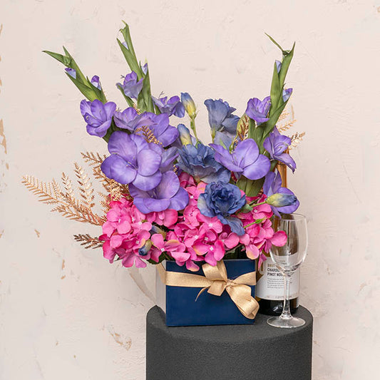 Hydrangea Spray x 5 Heads Hot Pink (49cmH)