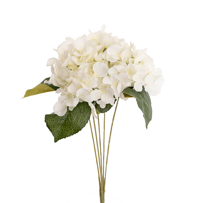 Hydrangea Spray x 5 Heads Creamy White (49cmH)