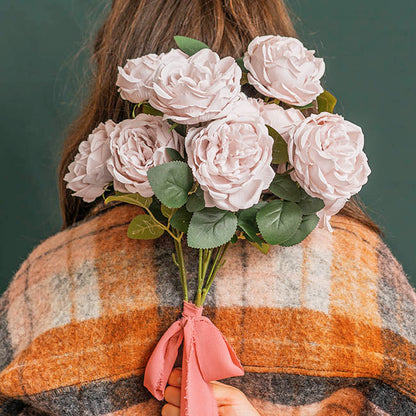 Cabbage Rose x 10 Heads Bouquet Blush Pink (9cmDx45cmH)