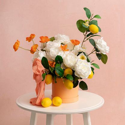 Cabbage Rose x 10 Heads Bouquet White (9cmDx45cmH)