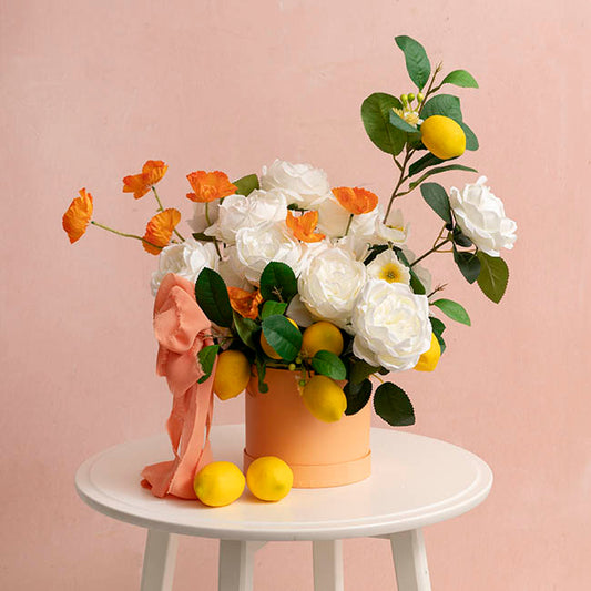 Cabbage Rose x 10 Heads Bouquet White (9cmDx45cmH)