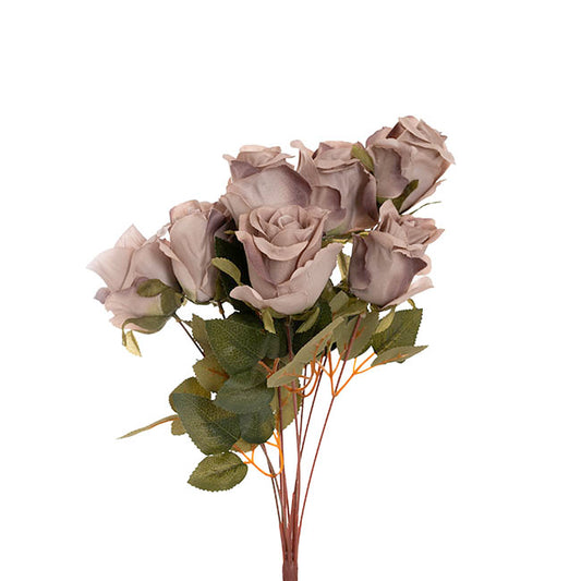 Grandiflora Rose x 9 Heads Bouquet Oyster Grey (7cmDx46cmH)