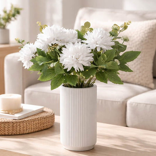 Chrysanthemum 7 Heads Bouquet White (11cmDx48cmH)