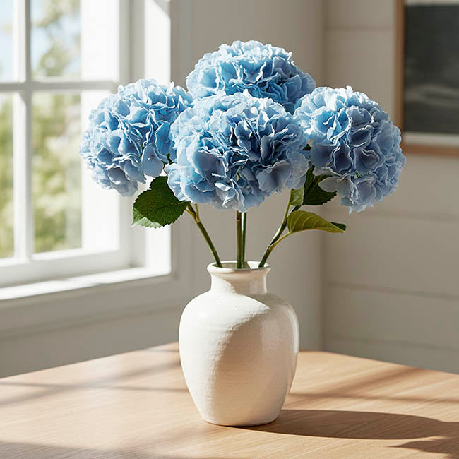 Giant Hydrangea Stem Sky Blue (25cmDx54cmH)