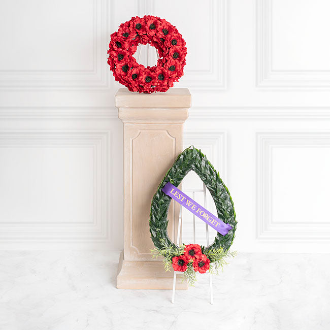 Poppy Flanders with Black Centre (55cmH) Red