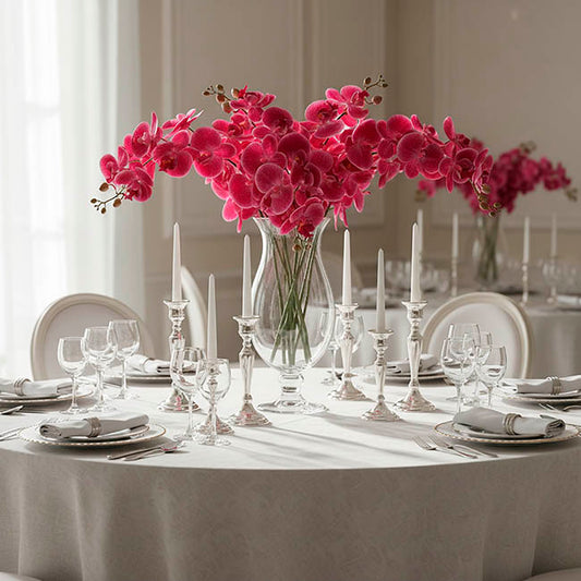 Real Touch 9 Head Phalaenopsis Orchid Dark Fuchsia (81cmH)