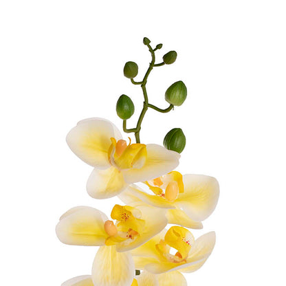 Real Touch 9 Head Phalaenopsis Orchid Stem Yellow (81cmH)