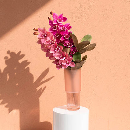 Real Touch 9 Head Cymbidium Orchid Rouge Pink (76cmH)