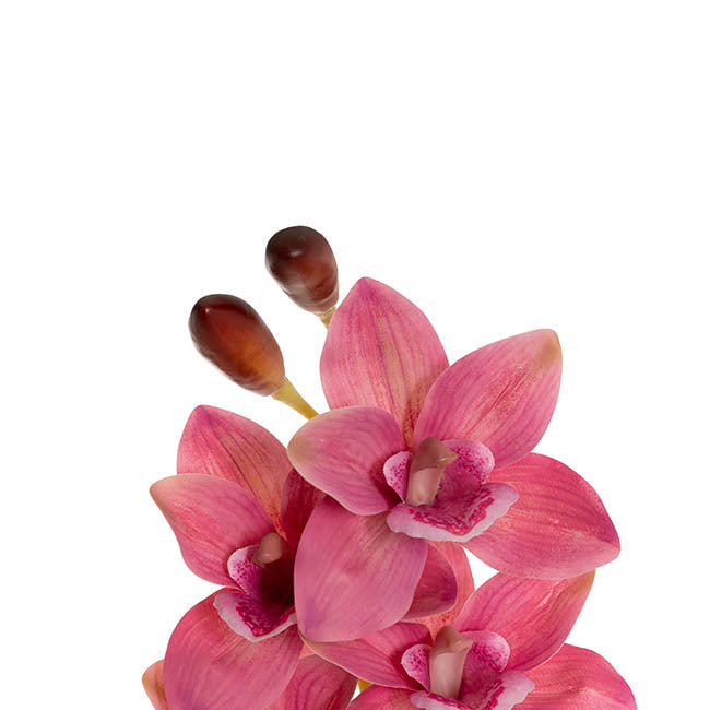 Real Touch 9 Head Cymbidium Orchid Rouge Pink (76cmH)