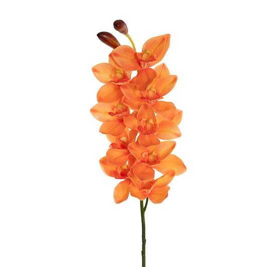Real Touch 9 Head Cymbidium Orchid Apricot (76cmH)