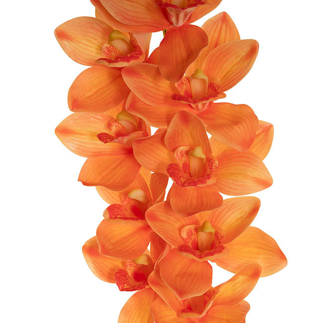 Real Touch 9 Head Cymbidium Orchid Apricot (76cmH)