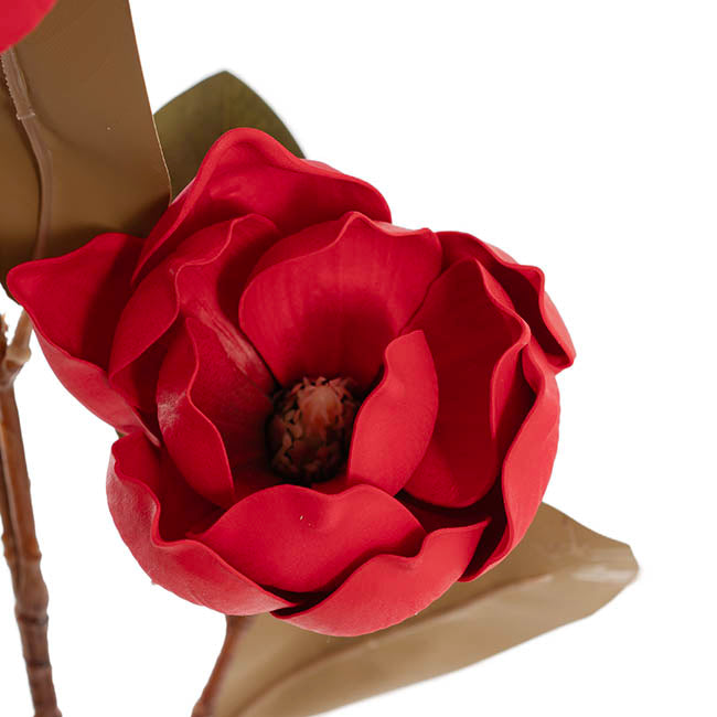 Magnolia Flower Spray 5 Heads Red (11cmDx97cmH)