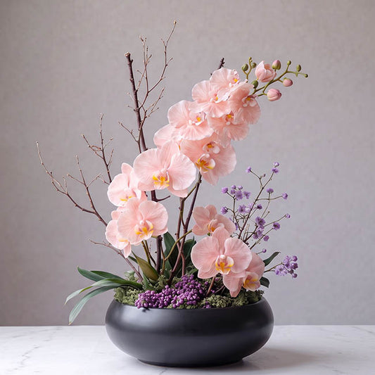 Orchid Spray x9 Flowers Soft Pink (102cmH)