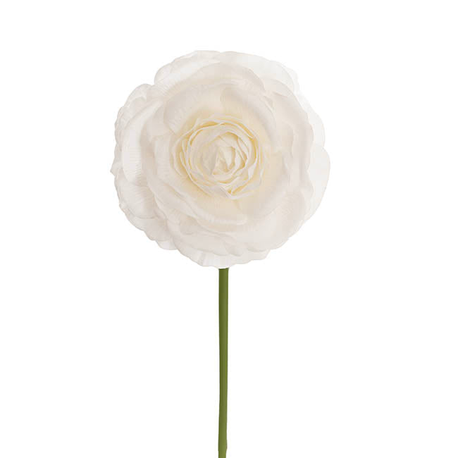 Hybrid Rose Short Stem Open Real Touch White (9.5cmDx33cmH)