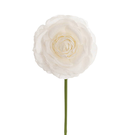 Hybrid Rose Short Stem Open Real Touch White (9.5cmDx33cmH)