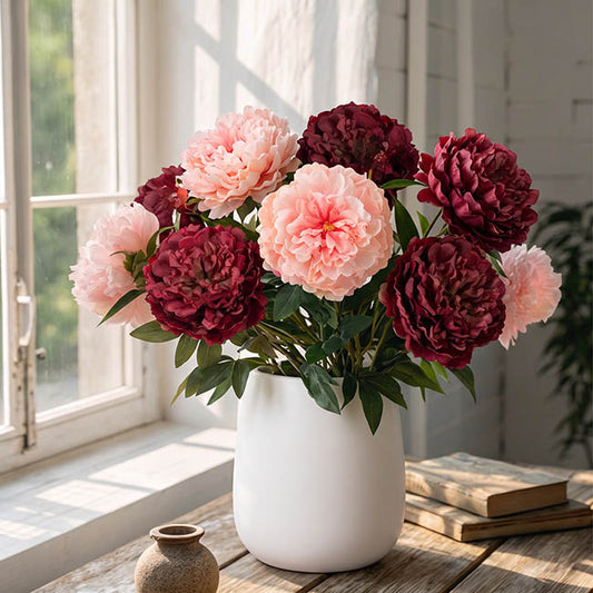 Queen Peony Stem Ombre Wine (18cmDx75cmH)