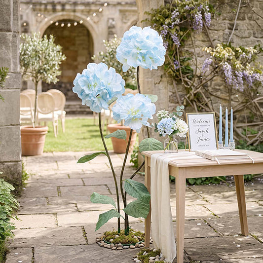 Giant Hydrangeas w Base Set 3 3D Blue (190cmH)