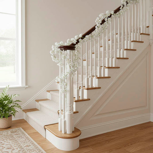 Lush Cherry Blossom Garland Mini White (180cm)