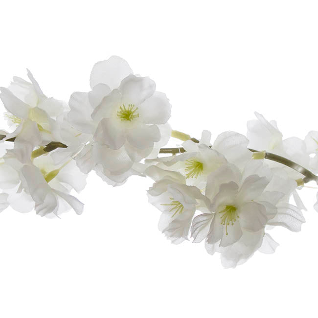 Lush Cherry Blossom Garland Mini White (180cm)