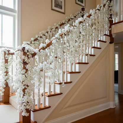 Lush Cherry Blossom Garland Mini White (180cm)