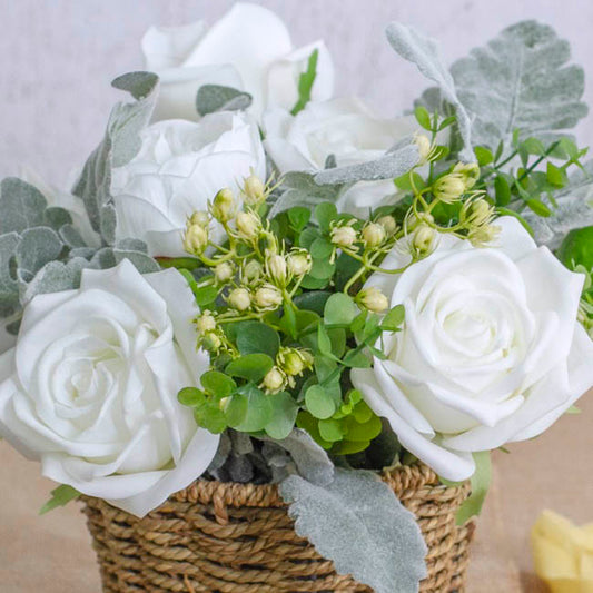 Eucalyptus Fruit Bouquet Green White (34cmH)