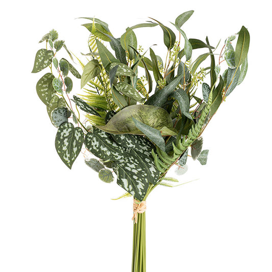 Mixed Leaf Eucalyptus Willow & Fern Bouquet Green (59cmH)