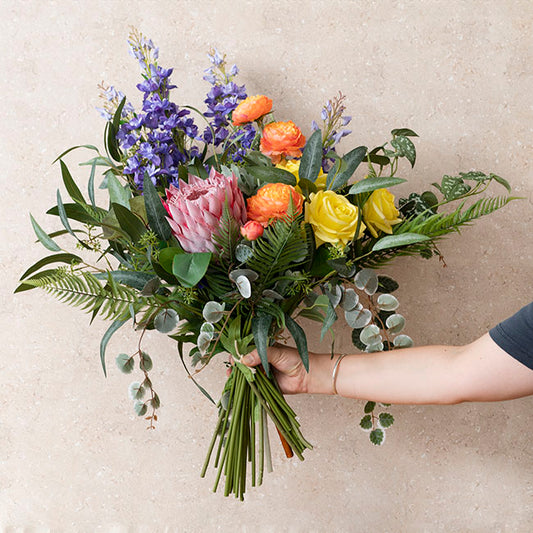 Mixed Leaf Eucalyptus Willow & Fern Bouquet Green (59cmH)