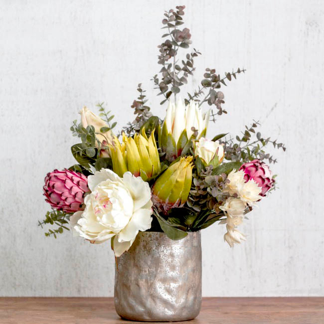 Eucalyptus Mini Leaf Bouquet x6 Green Grey (35cmH)