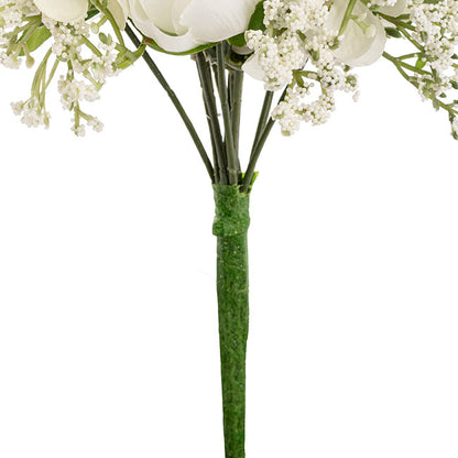 Gypsophila Rose Hydrangea Bouquet Off White (14cmDx26cmH)