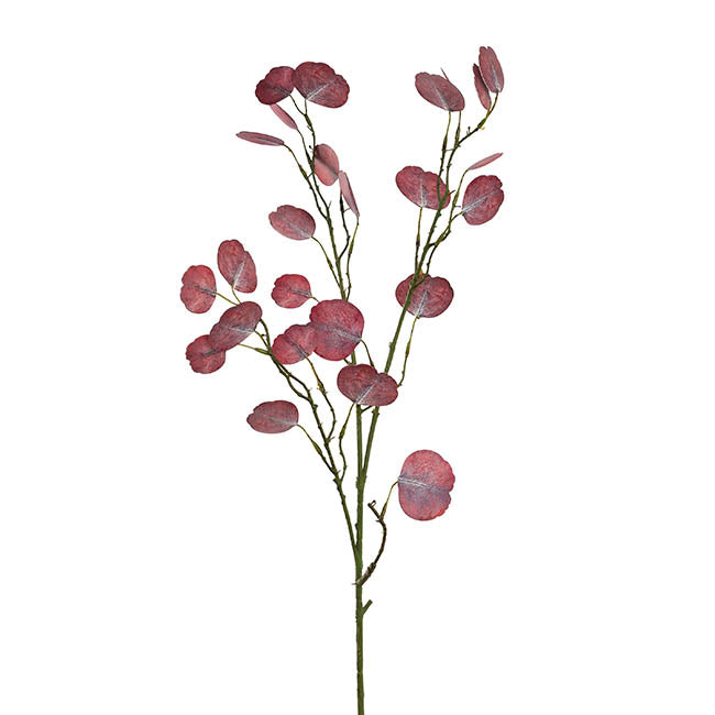 Real Touch Double Faced Eucalyptus Spray Burgundy (80cmH)