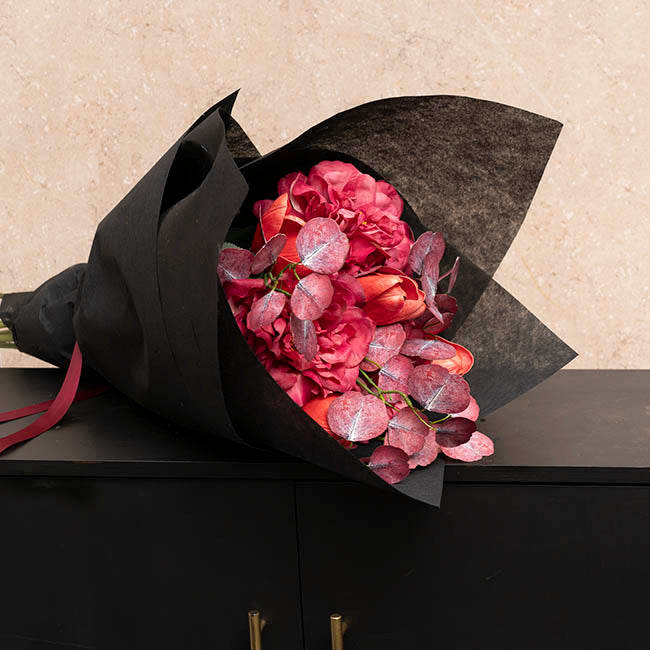 Real Touch Double Faced Eucalyptus Spray Burgundy (80cmH)