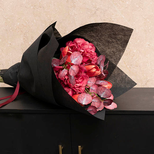 Real Touch Double Faced Eucalyptus Spray Burgundy (80cmH)