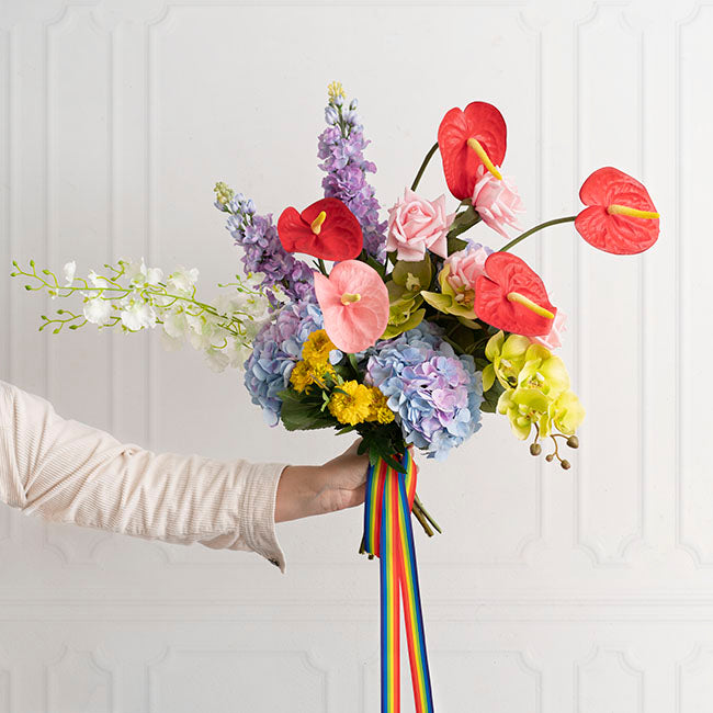 Annabelle Hydrangea Stem Soft Blue Purple (19cmDx55cmH)