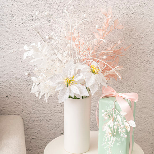 Camellia Leaf Spray White (78cmH)