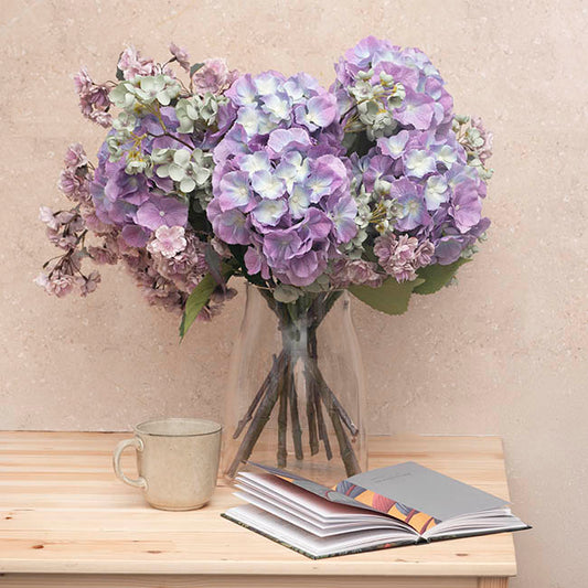 Eldorado Hydrangea Stem Cream Violet (18cmDx64cmH)