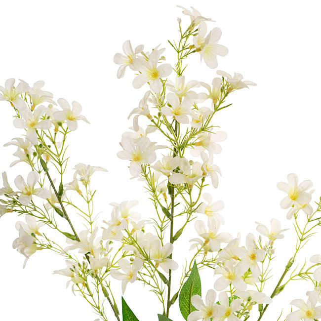 Budding Lilac Flower Spray White (80cmH)