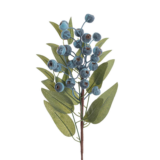 Faux Blueberry Spray Blue (52cmH)