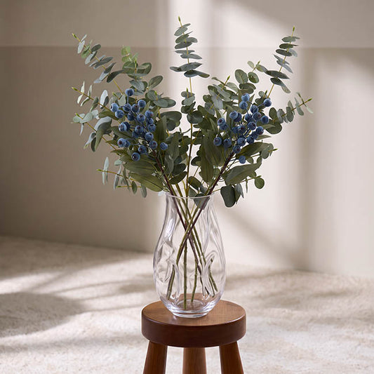 Faux Blueberry Spray Blue (52cmH)