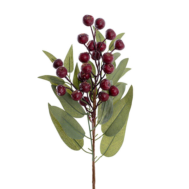 Faux Berry Spray Dark Red (52cmH)