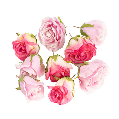 Rose Heads Loose Pack 9 Mixed Pinks