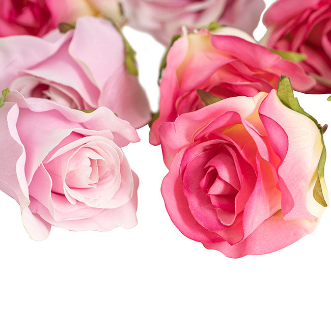 Rose Heads Loose Pack 9 Mixed Pinks