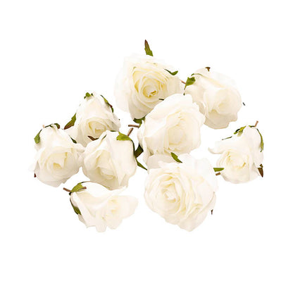 Rose Heads Loose Pack 9 White